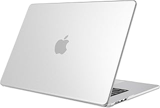 Fintie Case for MacBook Air 15 Inch A3241 A3114 A2941 (2023 2024 2025 Release) - Protective Snap On Hard Shell Cover for MacBook Air 15.3" M2 M3 M4 Chip with Touch ID, Frost Clear