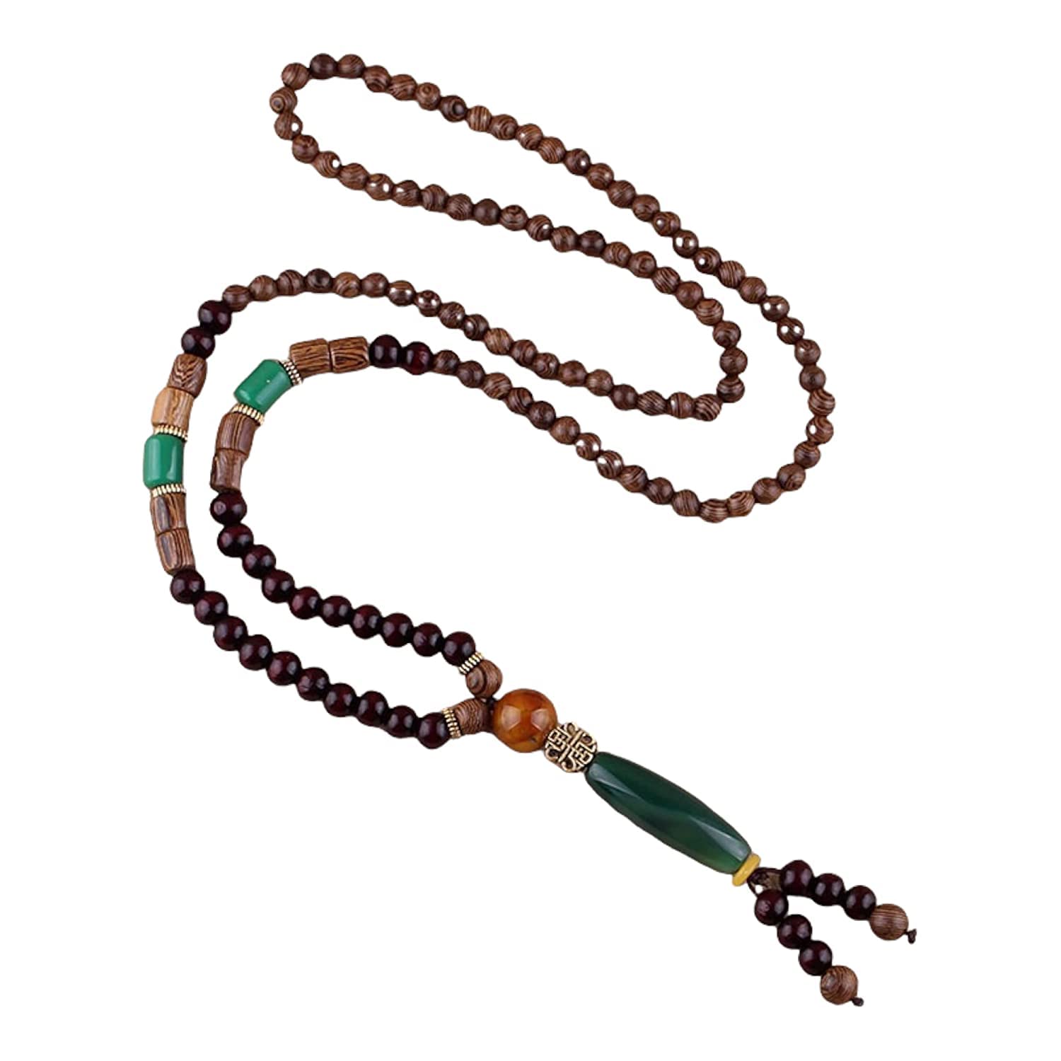 Krisah Wooden Beads Long Fashion Chain Handmade bead necklace tassel (Retro) For Unisex Adult (B0BHT84MZ9) Amazon Price History, Amazon Price Tracker