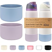 WK IEASON 2 x Silicone Water Bottle Boat for Owala 32 oz Protective Bottle Bottom Cover Base for Owala FreeSip Twist and Flip Flask Bottles Chambray/Orchid 32 oz
