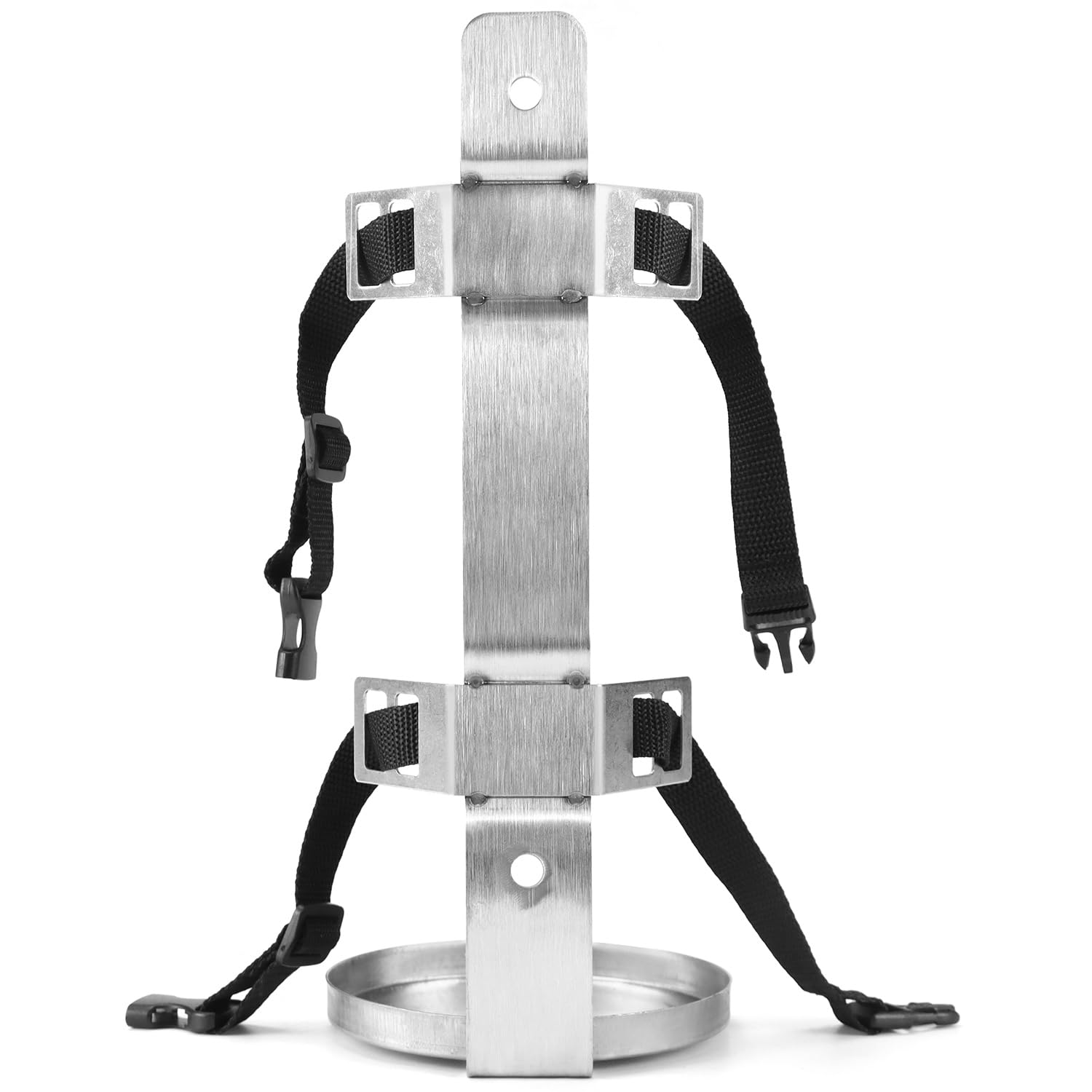 QWORK Paquete de 2 soportes de metal para extintor de incendios, soporte de pared de acero inoxidable resistente compatible con extintores de incendios de 6 a 9 libras, correas ajustables, para el