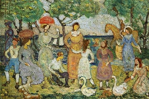 Poster Promenade de Maurice Prendergast 60x90cm pour une décoration moderne du salon