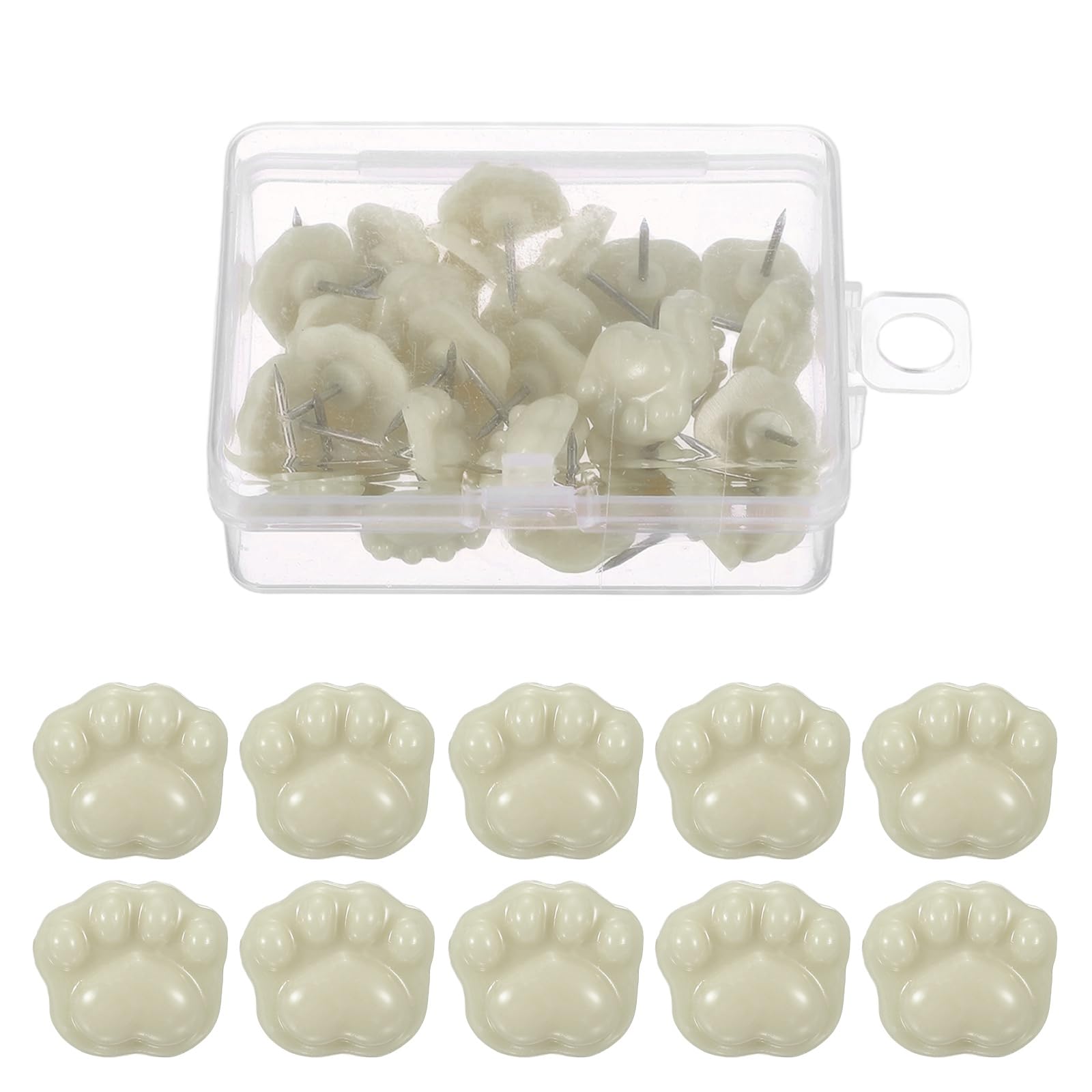 PATIKIL 30 Pcs Push Pins for Bulletin Board, Cute Cat Paw Push Pin Decorative Animal Paws Thumb Tacks for Photos Cork Boards Wall Map Office Home Decor, Light Coffee