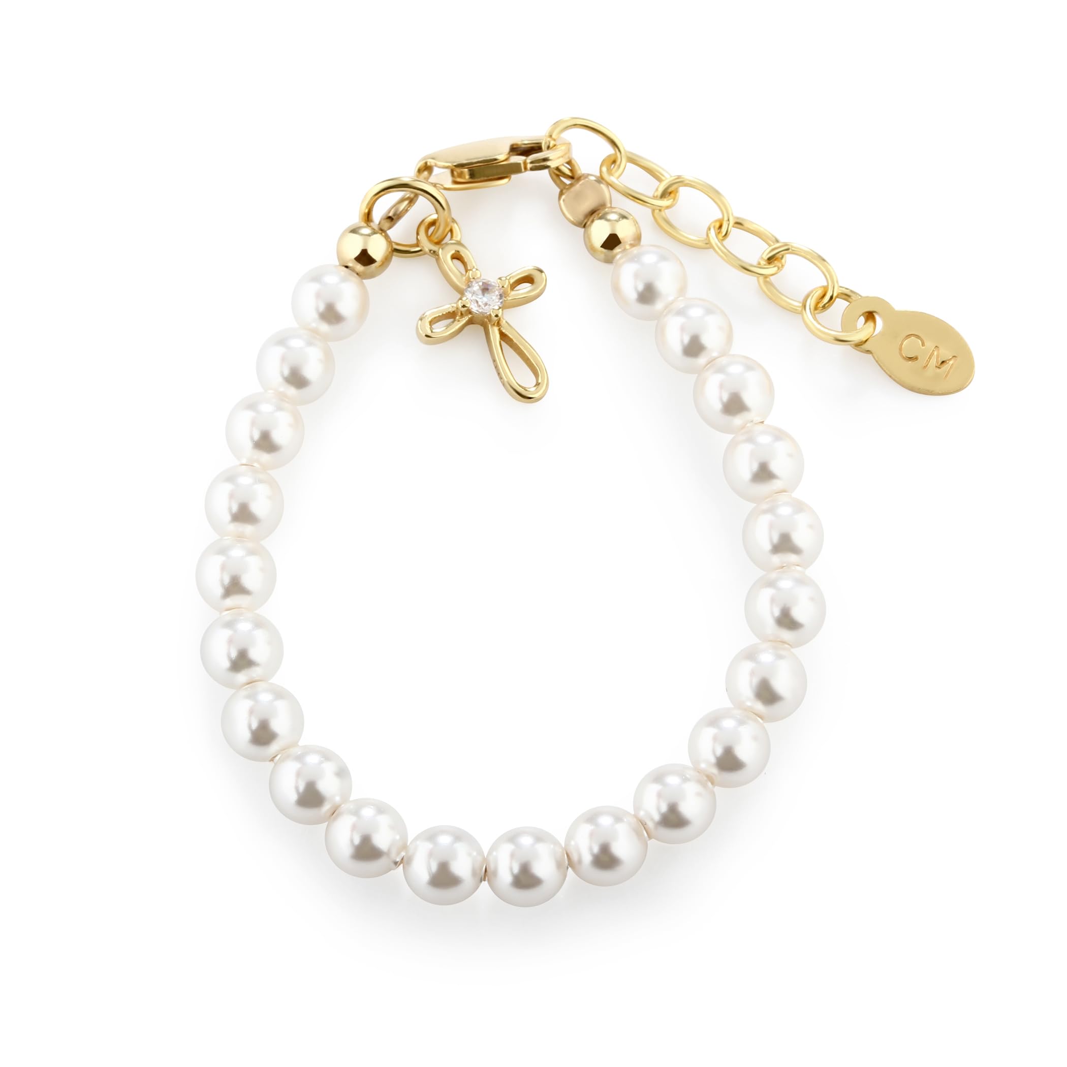 Cherished Moments Cross Bracelet, .925 Sterling Silver or 14K Gold-Plated