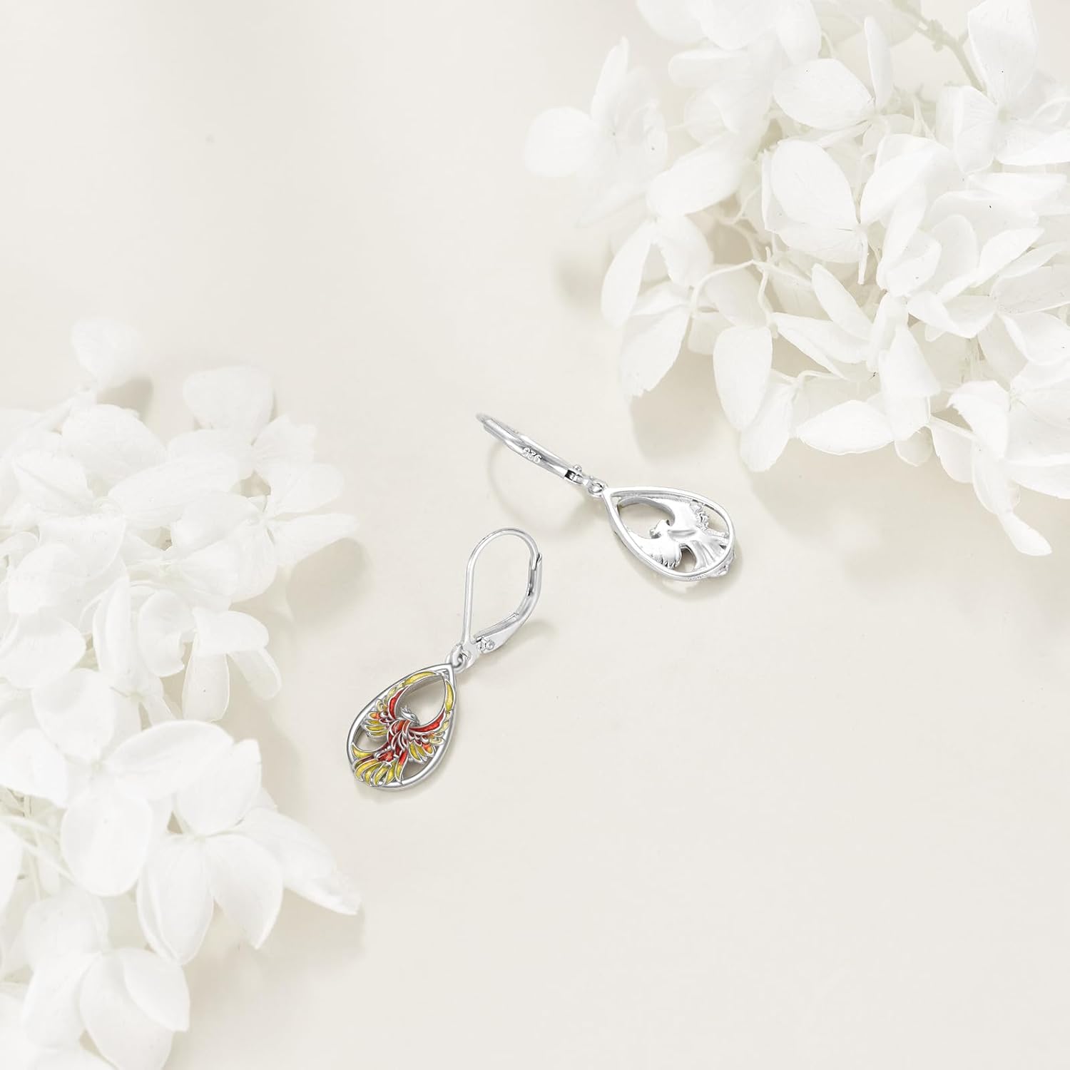 Hummingbird/Butterfly/Phoenix Earrings for Women 925 Sterling Silver Teardrop Abalone Dangle Earrings Leverback Jewelry Gifts - Image 5