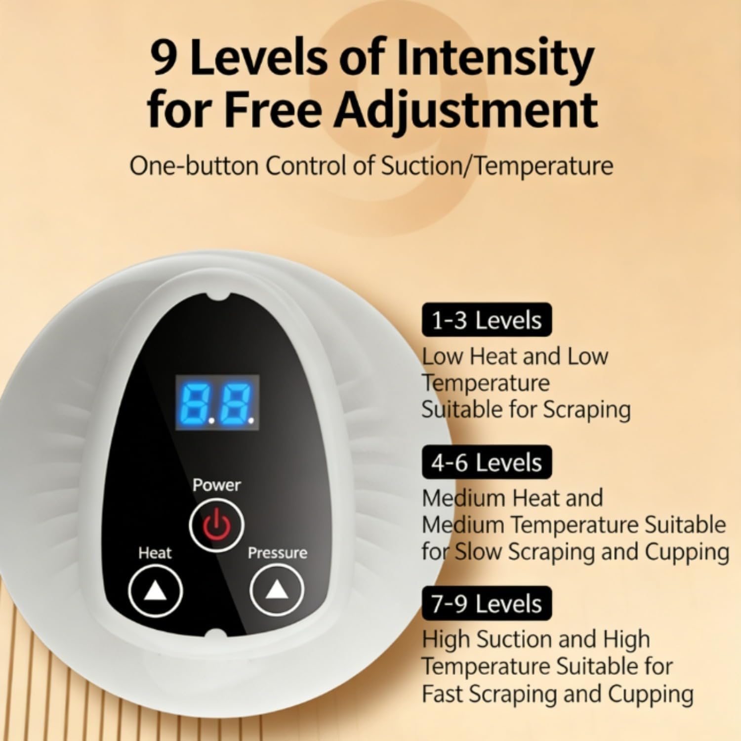 Vacuvia Cellulite Massager, Massaggiatore Anticellulite, 4-in-1 Aspirazione, Calore e Luce Rossa per Pelle Più Tonica e Riduzione Cellulite (Gold)