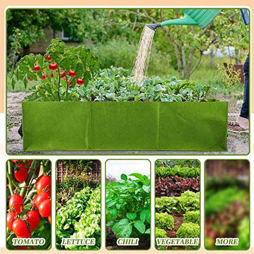 Xunyee 6 Pcs Rectangle Plant Grow Bags Fabric Raised Garden Bed With 3 Divided Grids And Handles Fabric Planter Pot Container For Potato Tomato Vegetables Flowers, 35.4 X 11.8 X 11.8 Inch #TOP3