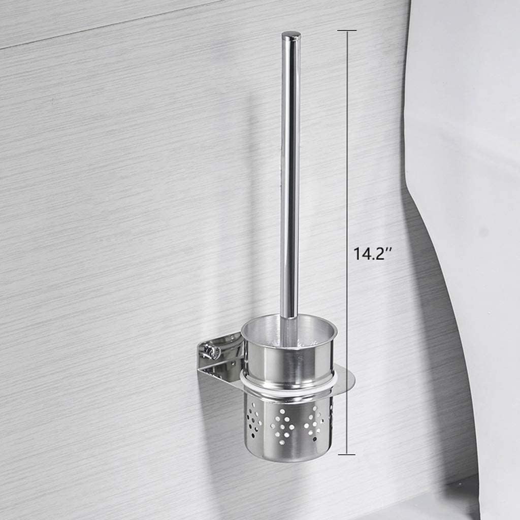 Toilet Brush Wall-Mounted Toilet Brush and Bracket, Stainless Steel Toilet Brush Set for Bathroom Storage Toilet Brush Holder Toilet Tools