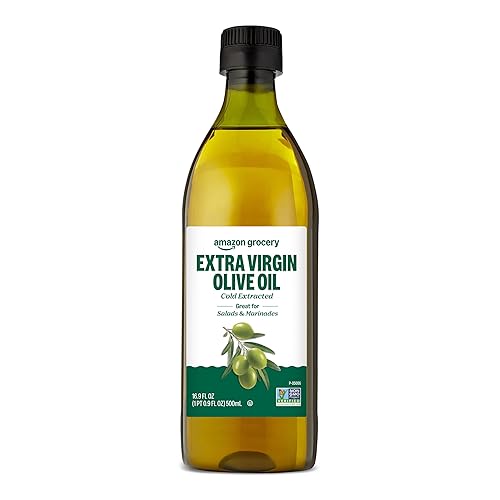 Amazon Fresh - Aceite de oliva virgen extra, primero extraído en frío, 16.9 onzas líquidas