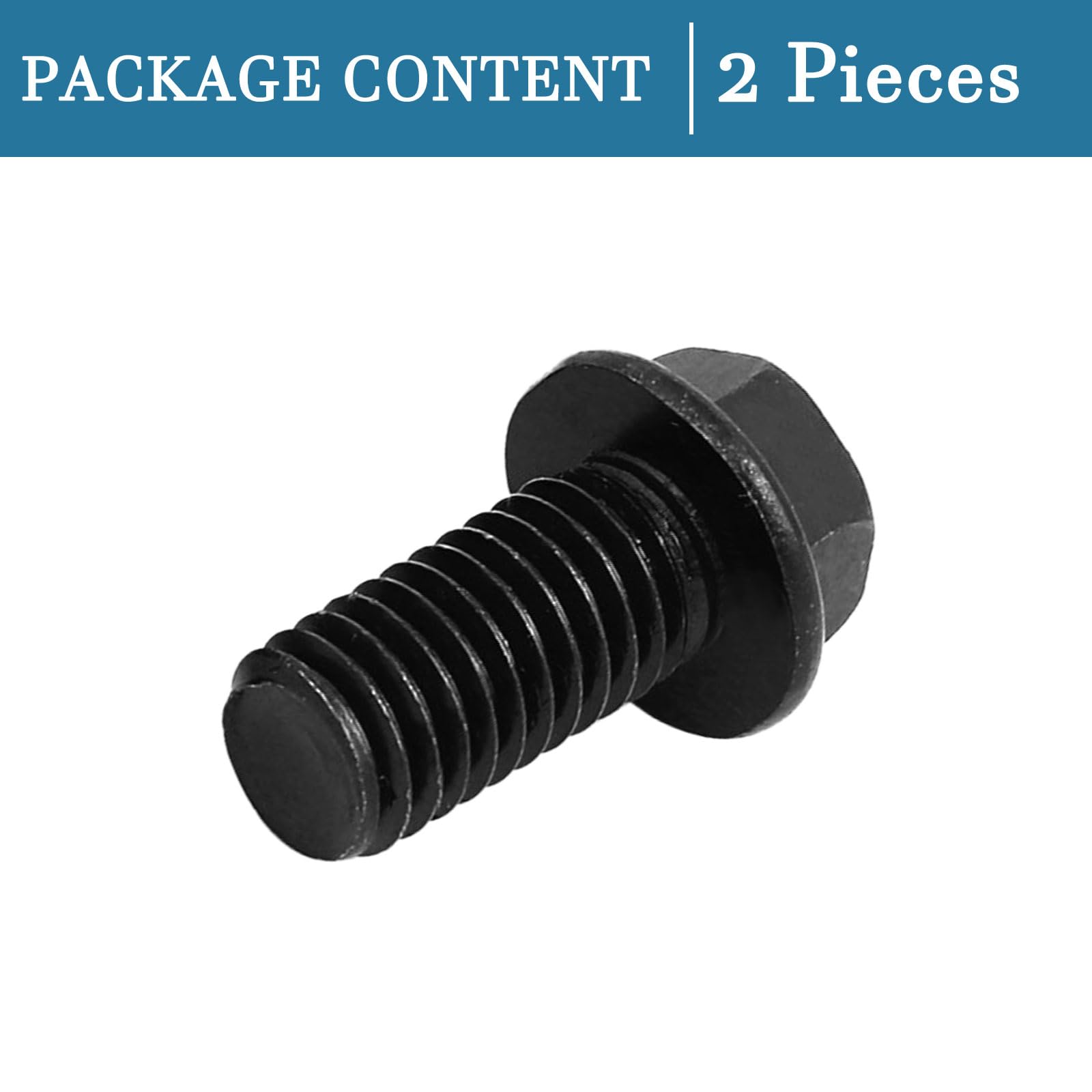 QUARKZMAN M8x16mm Sinistra Mano Filettatura Vite x 2pz Esagono Testa Flangia Bulloni per Senso Orario Macchine Corsa, Nere