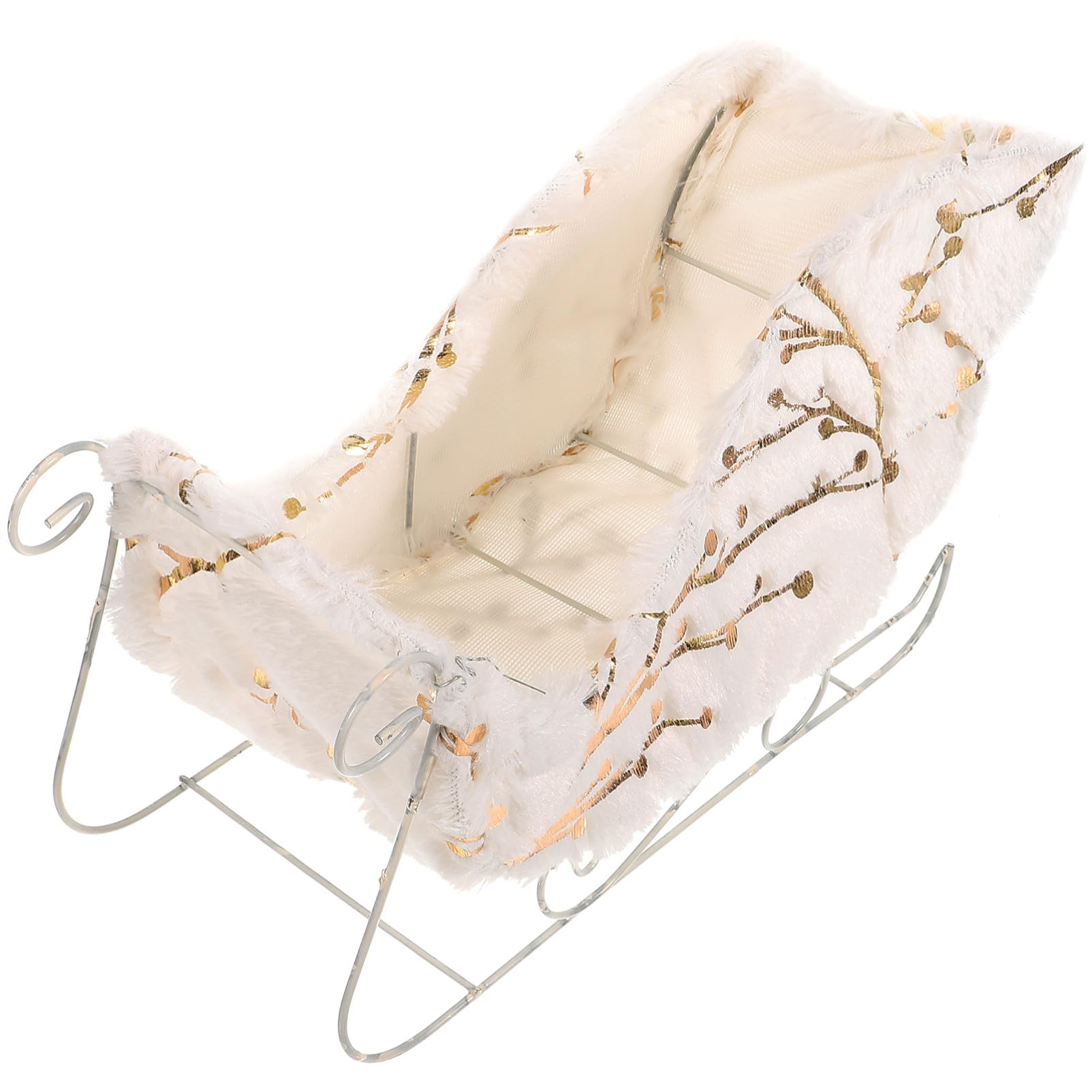 Trineo Decorativo Navideño Pequeño De Hierro Diseño Texturizado, Adorno Ligero para Decoración De Hogar Fiestas Navideñas, Accesorio Compacto para Escritorio y Ambiente Festivo