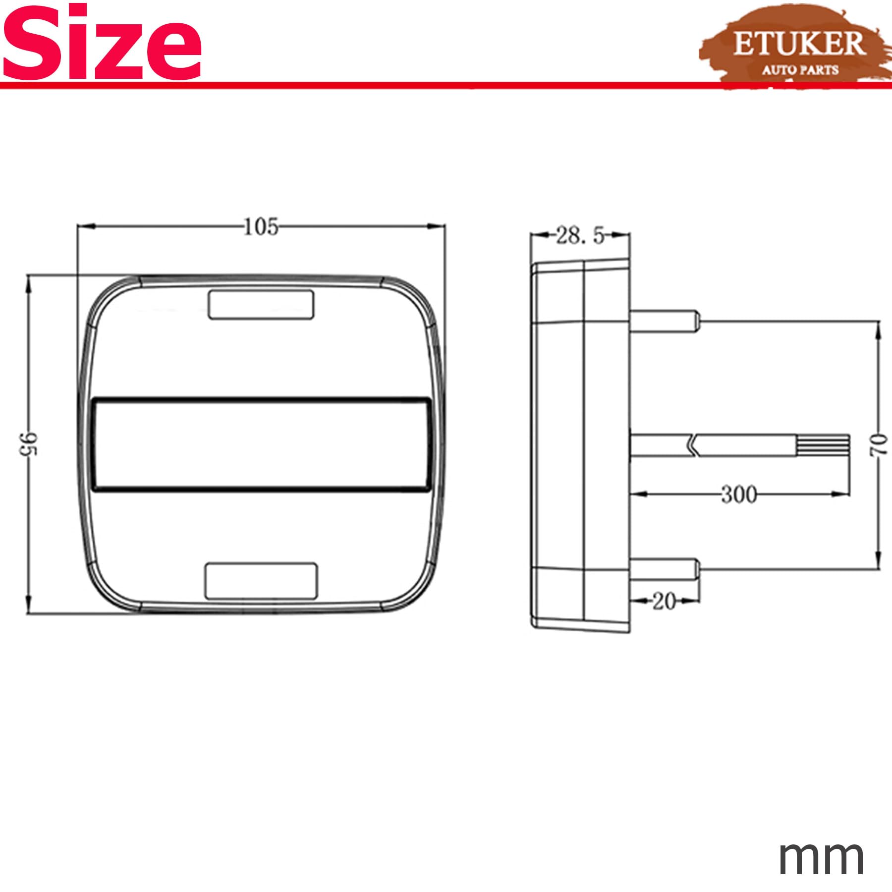 2x Fanali Posteriori a Led er Rimorchio 12/24v 5 Funzioni Impermeabile CE R10 Fari Posteriori per Trattore Agricolo Camion Luci Posteriori