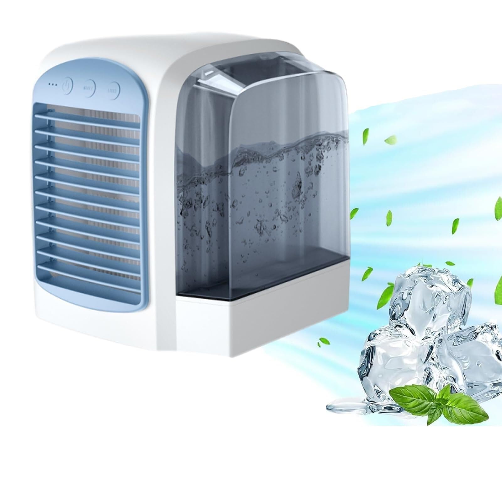 Frost Blast Pro Portable Air Chiller, Small Portable Air Conditioners, Powerful Frost Blast Pro Portable Ac, USB Rechargeable Personal Desktop Fan, Silent for Home Office(Blue)