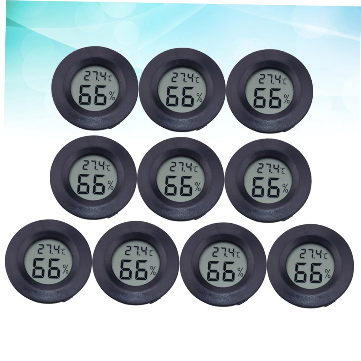 BESPORTBLE Igrometro Termometro Digitale Rotondo da Incasso per Rettili, Display in Celsius, ABS Acrilico, Facile da Installare, 10 Pezzi per Uso Domestico | Abs Acrilico, Display in Celsius, Confezione da 10 Pezzi, Uso Casa e Negozio per Animali