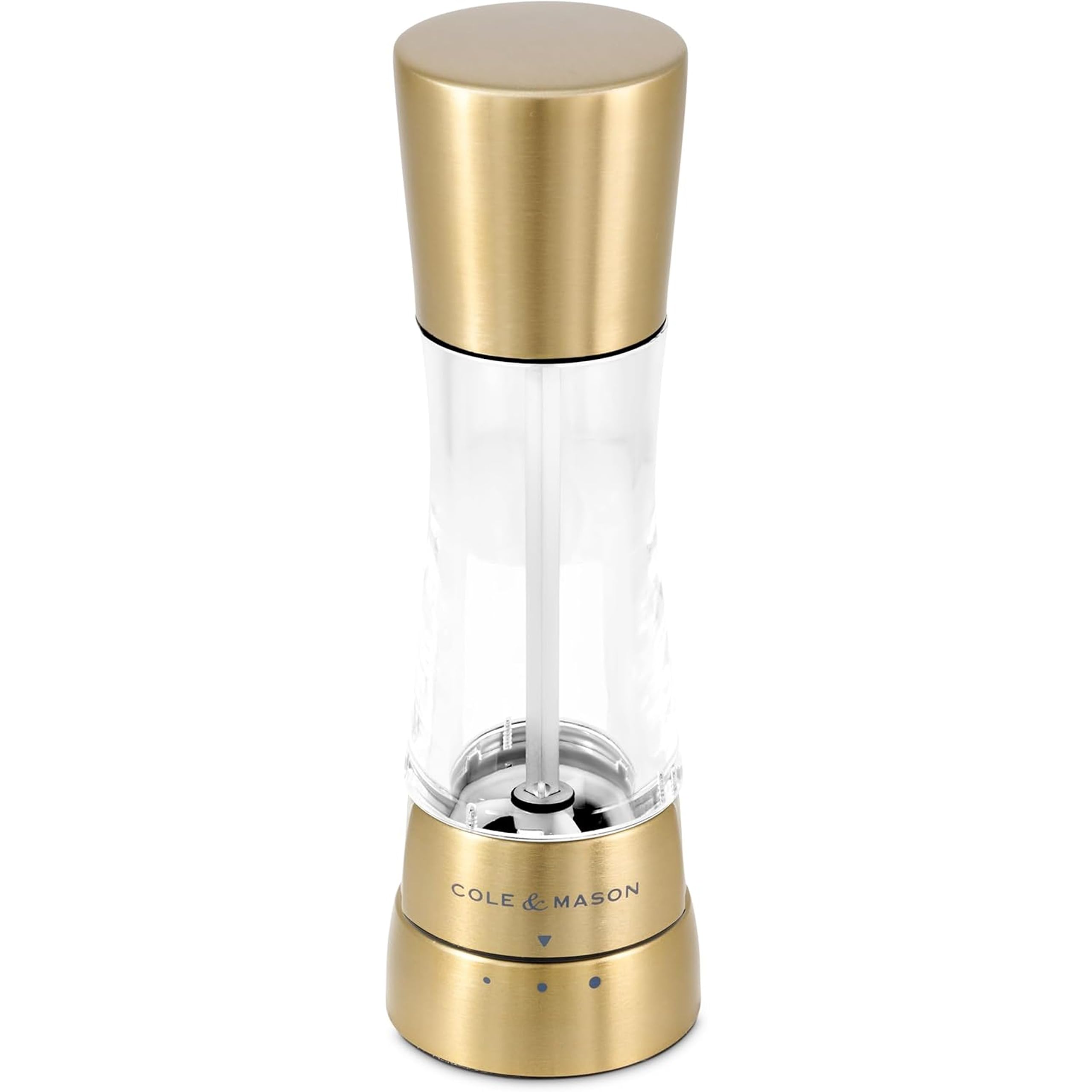 Cole &amp; Mason Derwent Salt Grinder, 7.5" Salt Mill, Matte Gold