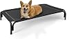 DOPEDIO Raised Dog Bed Black M Size Cooling Breathable Elevated Pet Bed Outdoor for Travel and Garden