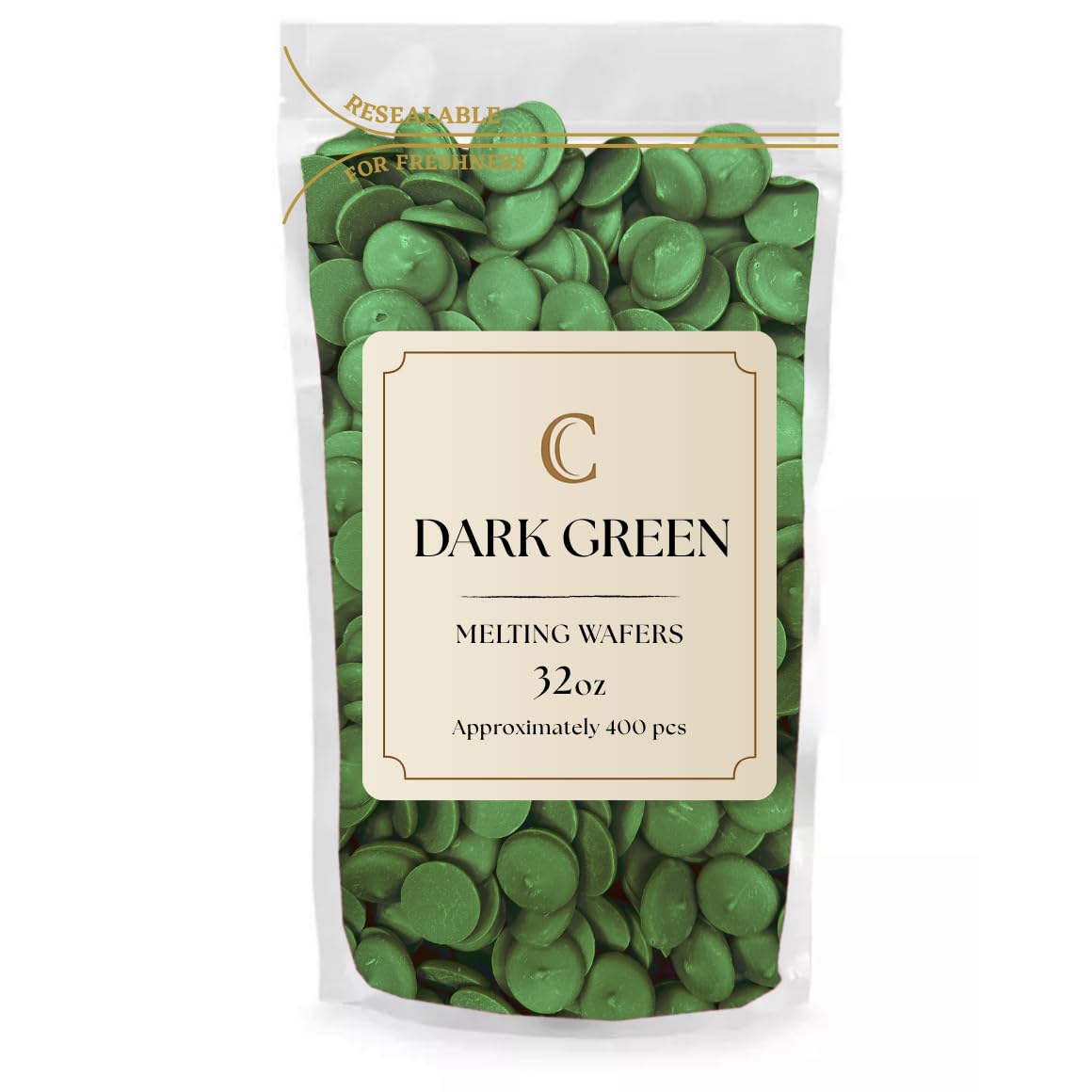 KIDU Merckens Chocolate Melting Wafers Bulk Bag Perfect For Dipping, Deserts, Baking And More (Dark Green, 2 Pound)