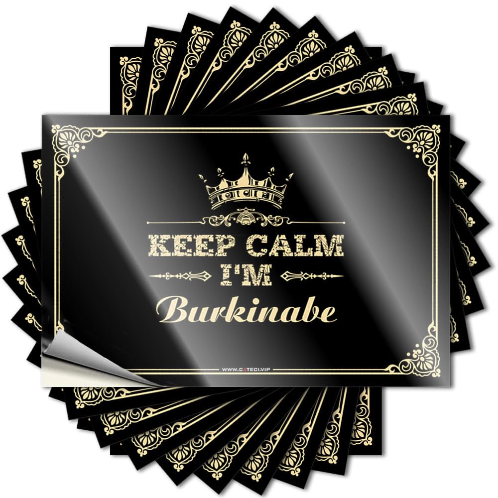 Decals Encouraging Retro Room Decor Soft Bath Keep Calm I'm Burkinabe - No Residue Decals for Cars(8X12CM)