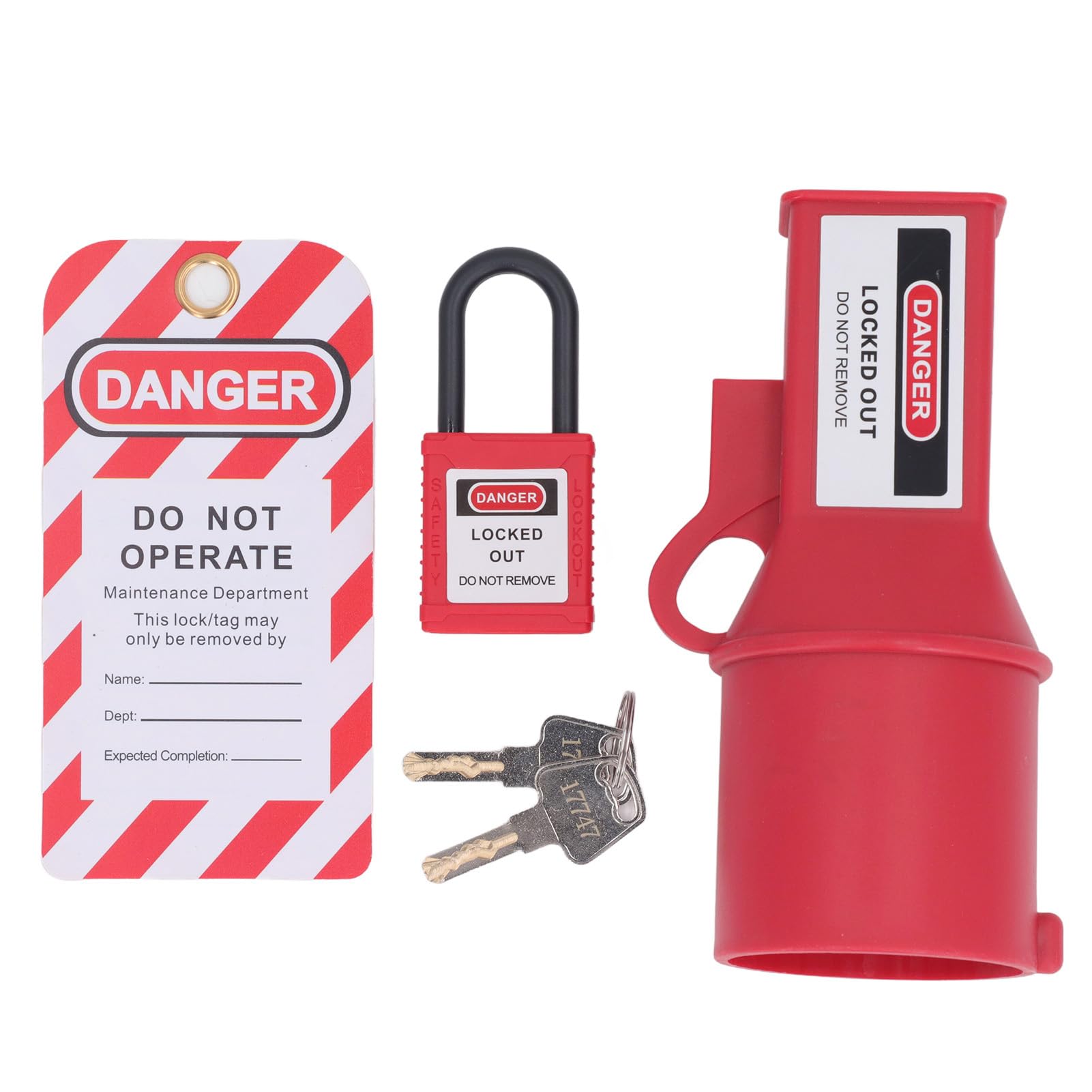 3Pcs Set Electrical Power Cord Plug Lock 62mm Diameter Industrial Energy Isolation Socket Lockout Device for Workshops