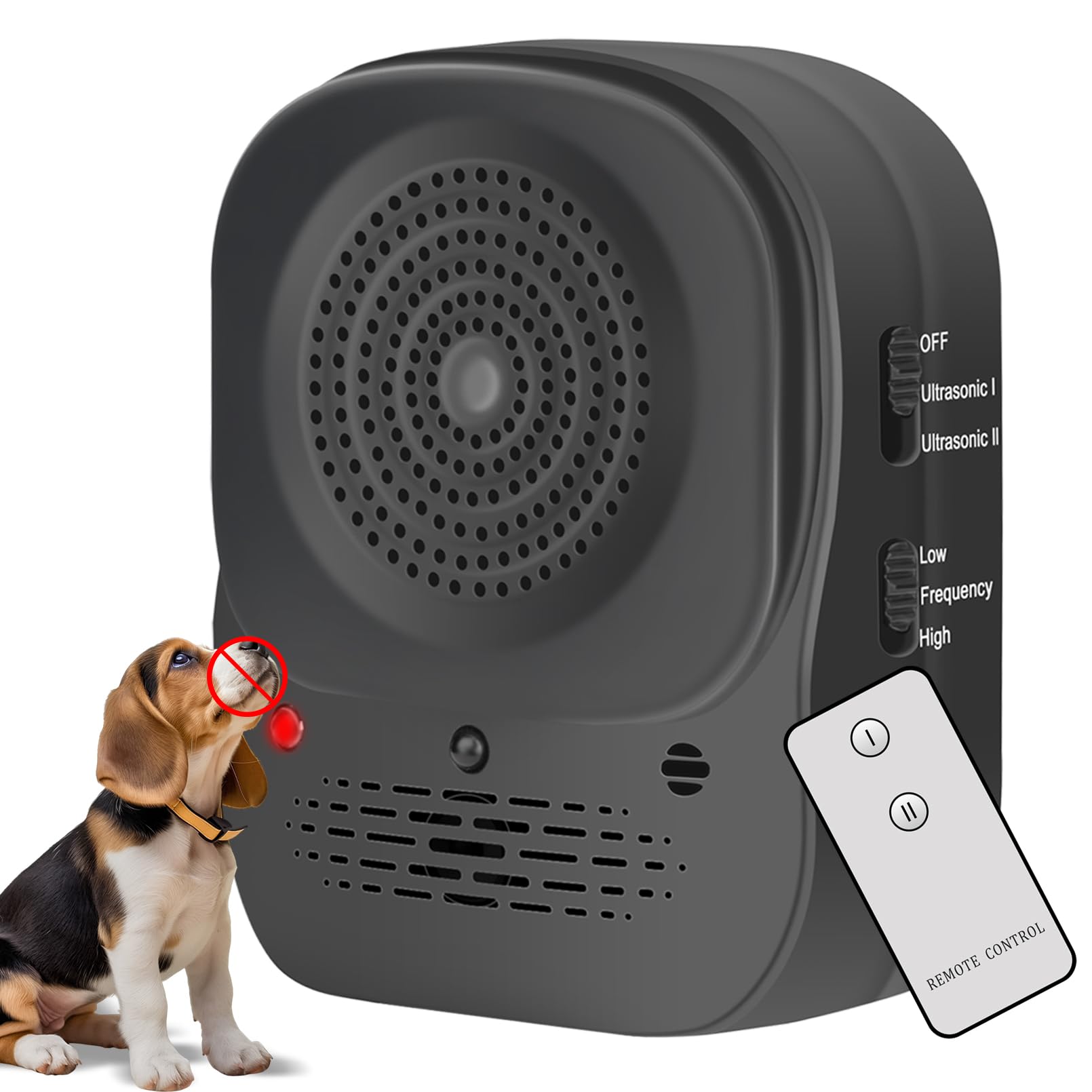 Rechargeable Anti Barking Device for Dog Ultrasonic Dog Bark Control Device Waterproof 60ft Remote Range Adjustable Frequency 4 Modes Device Effective Anti-Barking Solution for Indoor & Outdoor Use