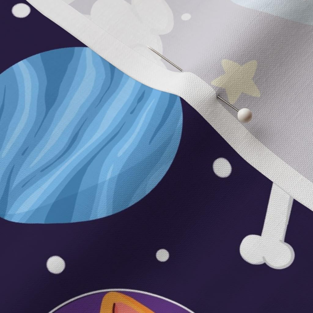 Spoonflower Fabric - Corgi Space Dog Dogs Puppies Galaxy Pet Outer Printed on Petal Signature Cotton Fabric Fat Quarter - Sewing Quilting Apparel Crafts Decor