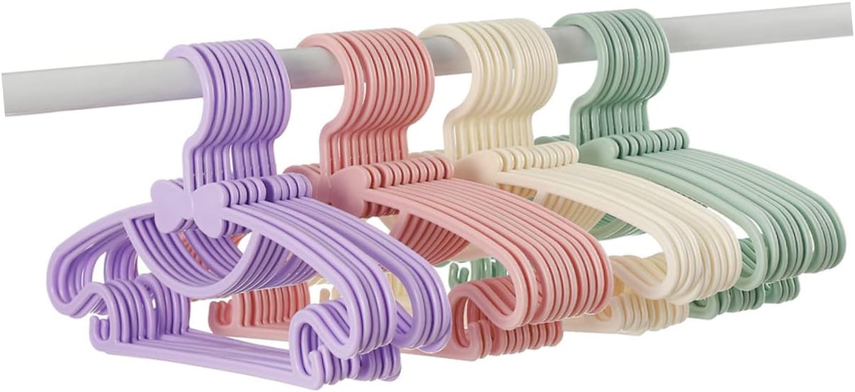 10 Pack Kids Clothes Hangers Anti Slip Plastic Pink Wardrobe