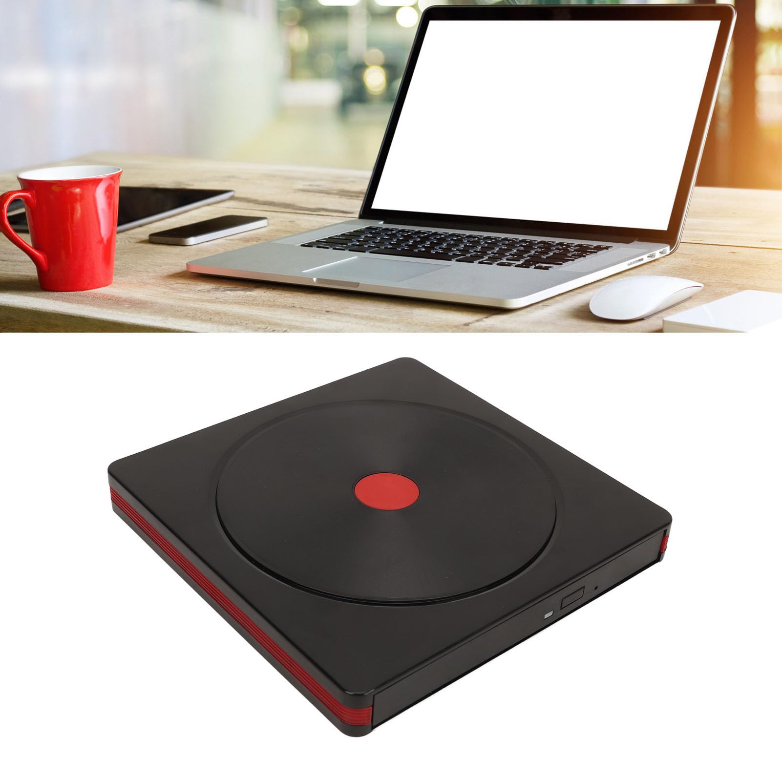 ASHATA Unità DVD Esterna, Masterizzatore/masterizzatore BD Portatile Sottile CD/VCD/DVD/luce Blu, per Windows, per Mac OS, per Computer Desktop, Laptop, Laptop Ultra, ecc.