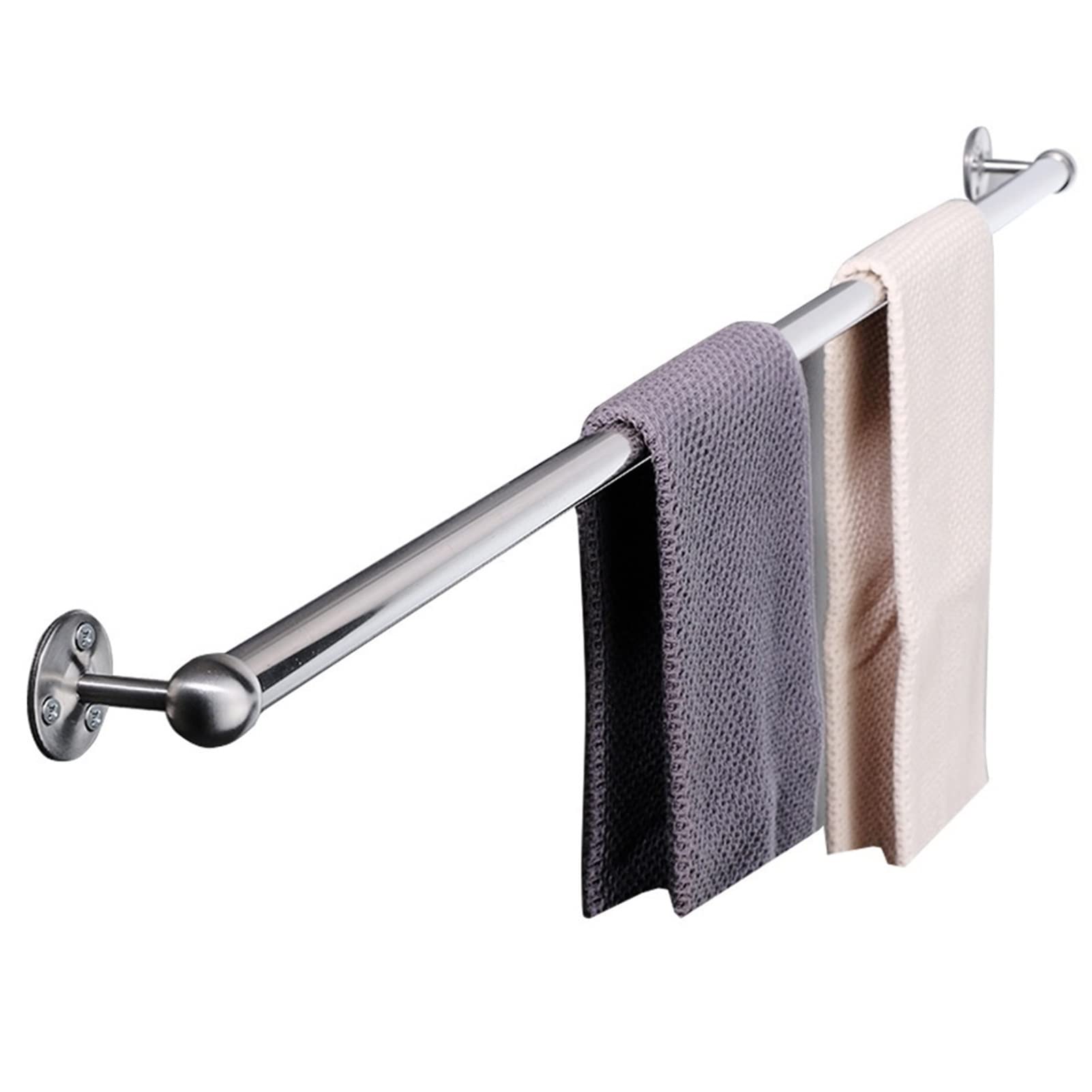 LMYSXAOZ Stainless Steel Round Towel Bar,Towel Bar Rail,Wall Mounted Holder for Bathroom Kitchen,Screws Mounting,30cm~120cm (Size : 40cm)