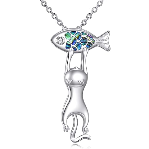 YFN Cat Necklace Sterling Silver Jewelry for Women Cat Jewelry Gifts