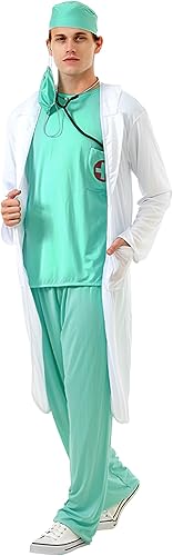 Disfraz de Dashing Doctor de Halloween para adultos, disfraz divertido para hombre