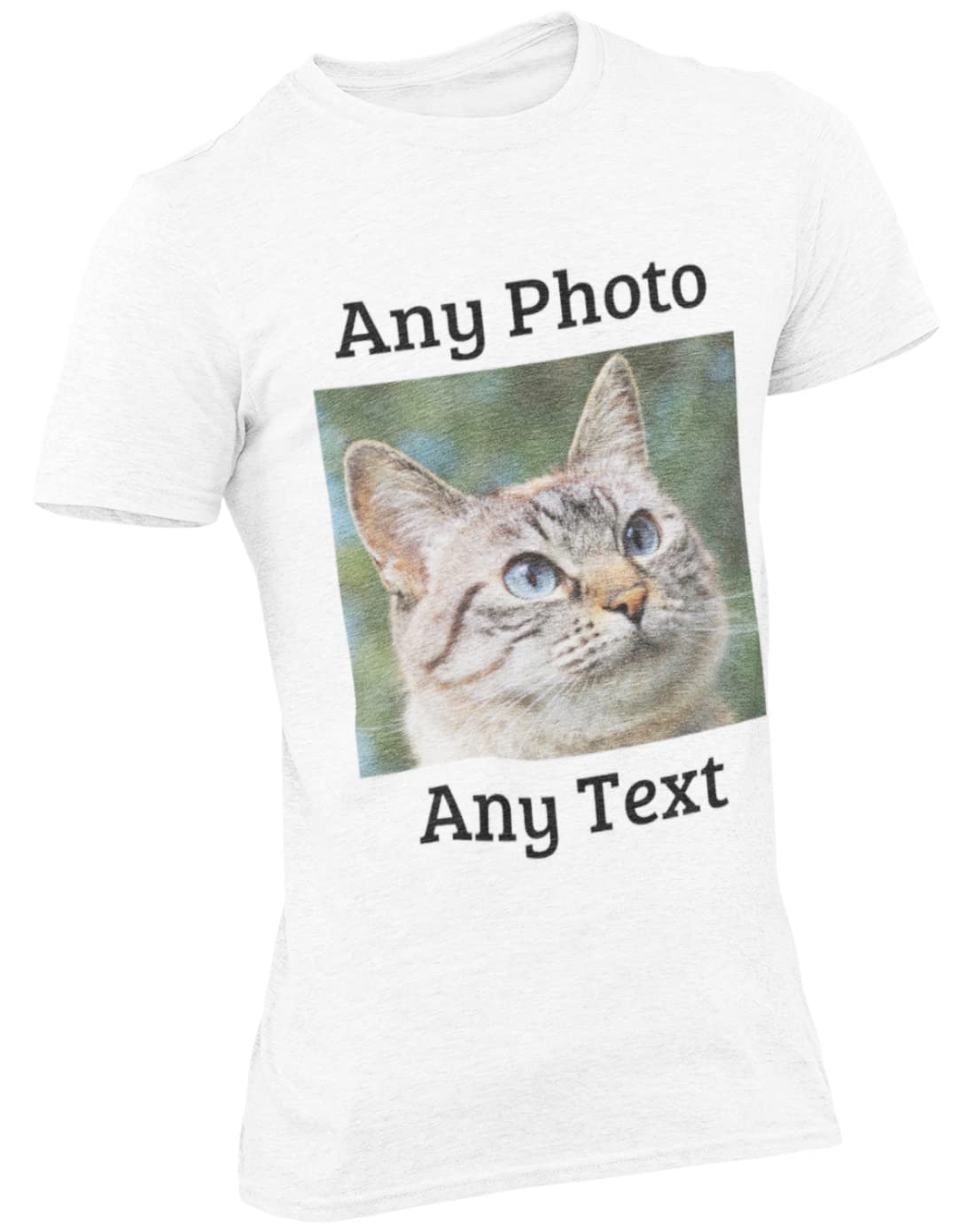 Yourdesign Unisex White Personalised T-Shirt Uk Upload Your Photo And Text - Sml - Xxxl 100% Soft Cotton