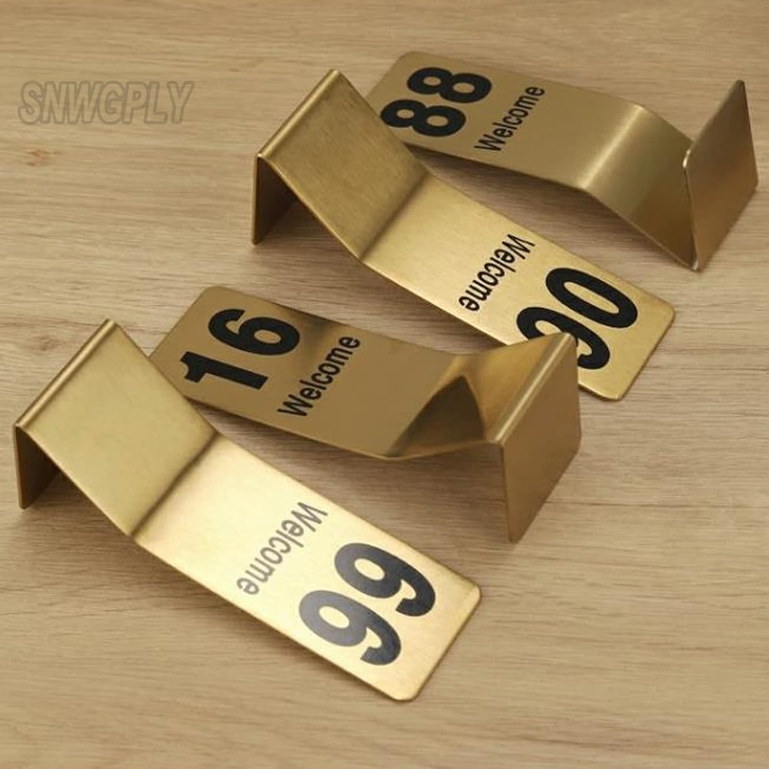 Standing Table Number Stainless Steel, Metal Table Card Stackable, 1-10/20 Tabletop Number Sign, Table Plate Double-Sided, Smooth Placement, Non-Fading (Color : Gold, Size : 1-20)