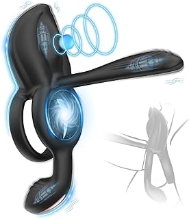 Penis Ring for Men,Dual Vibrating Cock Ring,Couple Vibrator with 9 Modes Vibrating,Male Sex Toys for Erection Enhancing Prostate Massage G-Spot Clitoral Stimulator,Adult Sex Toys for Men Couple Play
