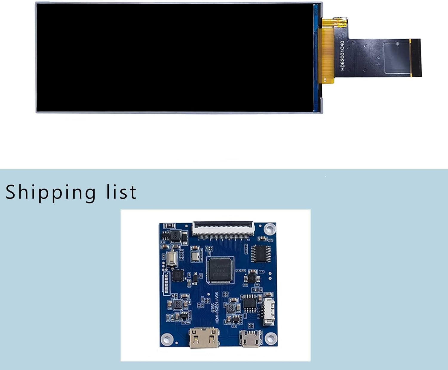 6.2" 6.2 in 360x960 430 nits IPS MIPI LCD Square Screen Panel and Controller Board 40 pins