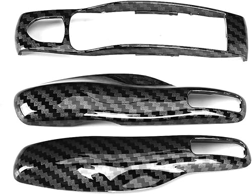 Miniatura 6 de Aramox Cubierta de llave remota, 3 unidsset ABS fibra de carbono llave de coche cubierta ajuste para Caimán, ajuste de llavero