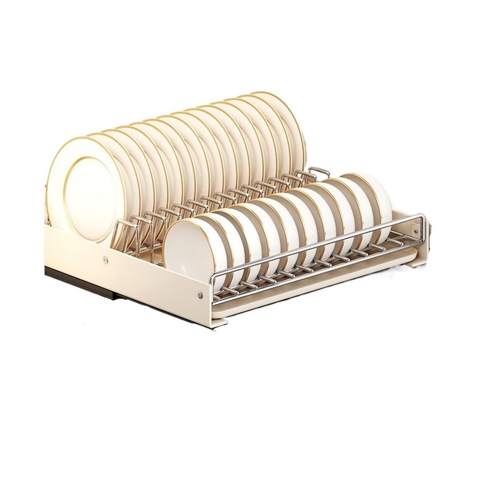 ZQFHSX Expandable XL Stainless Steel Dish Rack – Space-Saving Under-Sink nizer with Pull-Out Basket and Drawer for Kitchen Utensil Bowl Storage Solutions
