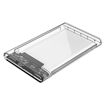 WiredCom 2.5 Inch SATA to USB External Hard Drive Enclosure HDD/SSD, Transparent Hard Disk Box (2.5 Inch & USB 3.0)