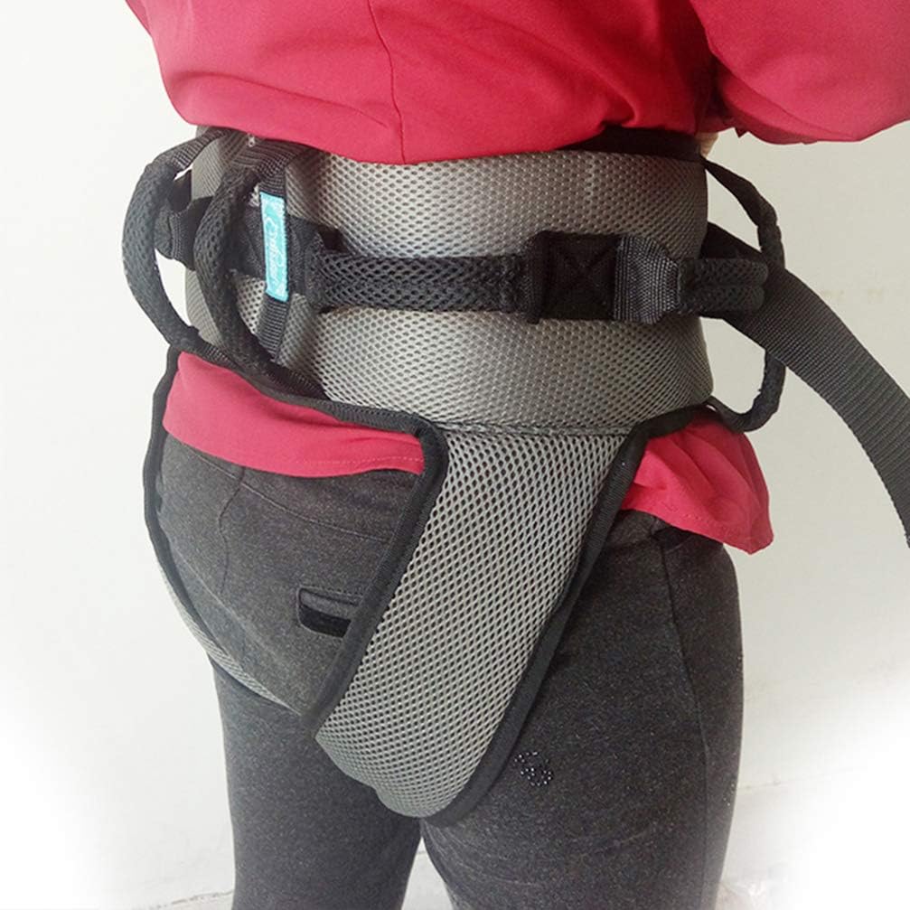 EXCEART Gait Belt with Leg Loops Walking Belt for Elderly Adults Anti-Drop Safety Waist with Padded Handles Walking Aid Strap for Safe Transfer and Walk Learning Grey