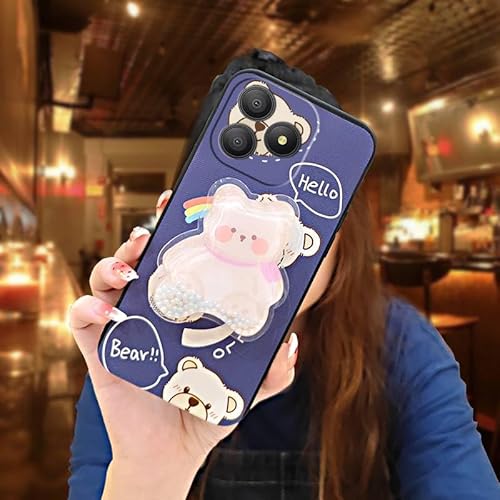 Phone Case Compatible with Blackview Wave 9C, Phone lens protection Soft Case Anti-knock Cute Quicksand Durable Rotatable stand 