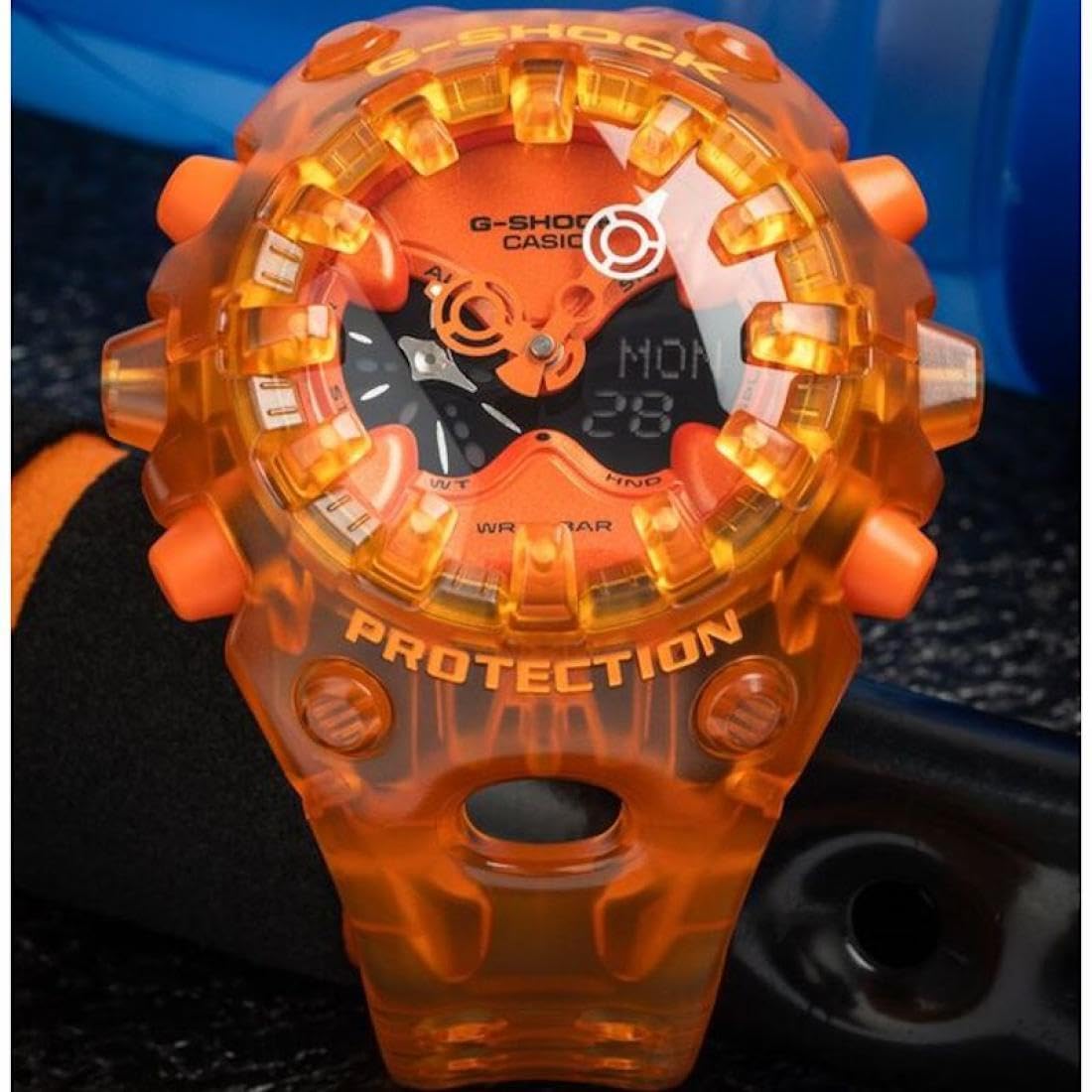 Casio G-Shock GA-V01SKE-4AER Orologio Uomo Arancione | Analogico-Digitale, WR 20BAR