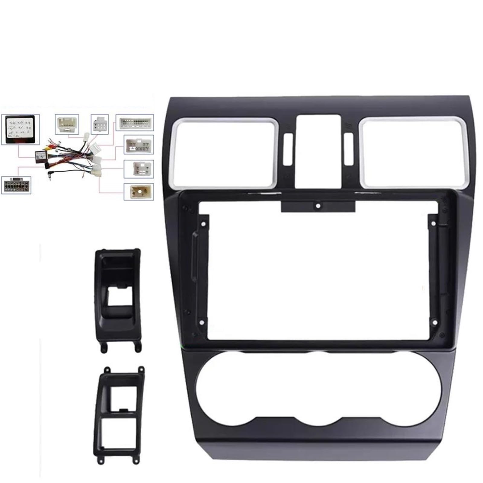 Générique Cadre de façade d'autoradio Adaptateur Fascia Cadre Voiture 9 Pouces pour Subaru pour Forester 2015–2018 Kit Panneau Montage Tableau Bord Radio Android Autoradio Tableau de Bord | Frame canbus