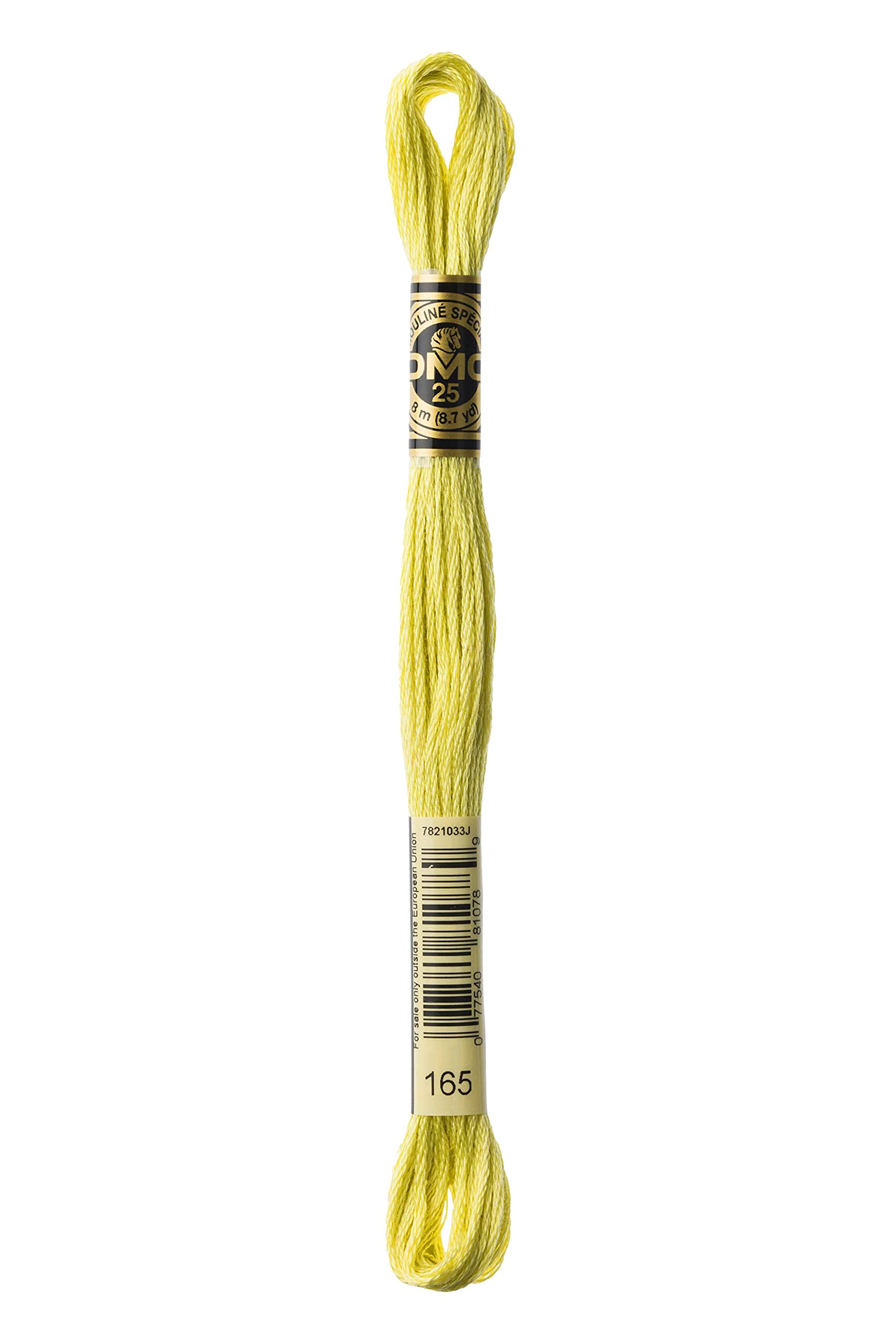 DMC 117-165 Mouline Stranded Cotton Six Strand Embroidery Floss Thread, Light Moss Green, 8.7-Yard