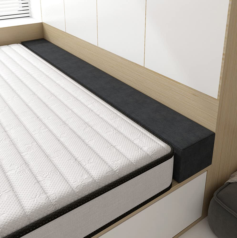 YURRO Almohada de cabecero de espuma de alta densidad para relleno de espacio de cama, conector de colchón individual a King, cojín de reposabrazos de sofá con funda extraíble