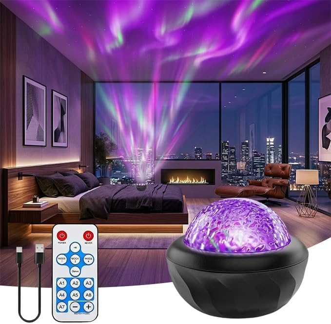Febotak Proyector de estrellas con 6 colores de luz, luz nocturna con mando a distancia, para niños y adultos, decoración de fiestas y habitaciones