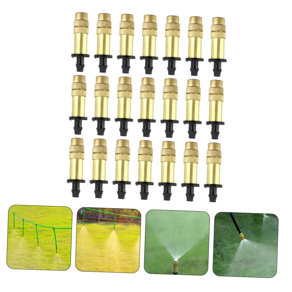 Happyyami 90 Pz Ugello in Rame Atomizzato Irrigatori a Spruzzo Per Irrigazione Ugello Per Tubo Di Irrigazione Gocciolatori Regolabili Kit Di Irrigazione a Goccia Verdura Ottone Plastica
