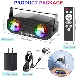 Disco Ball Light,Party Disco Dj Strobe Ocean Star Projector Dance Light Sound Activated with Remote Control Stage Rave for Parties Club Bar Birthday Wedding KTV Christmas Halloween Dancing Dcor