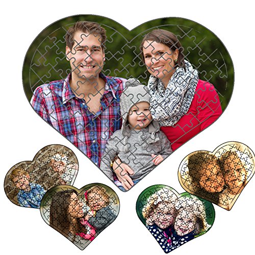 Personalized Photo Print Jigsaw Puzzle Heart Shape 80 Pieces