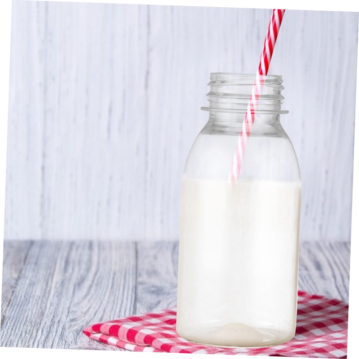 MERRYHAPY 20pcs Empty Plastic Bottle Water Clear Bottles Clear Container with Lid Picnic Seasoning Bottle Drink Containers for Fridge Beverage Containers Milk Tea Bottle The Pet Transparent