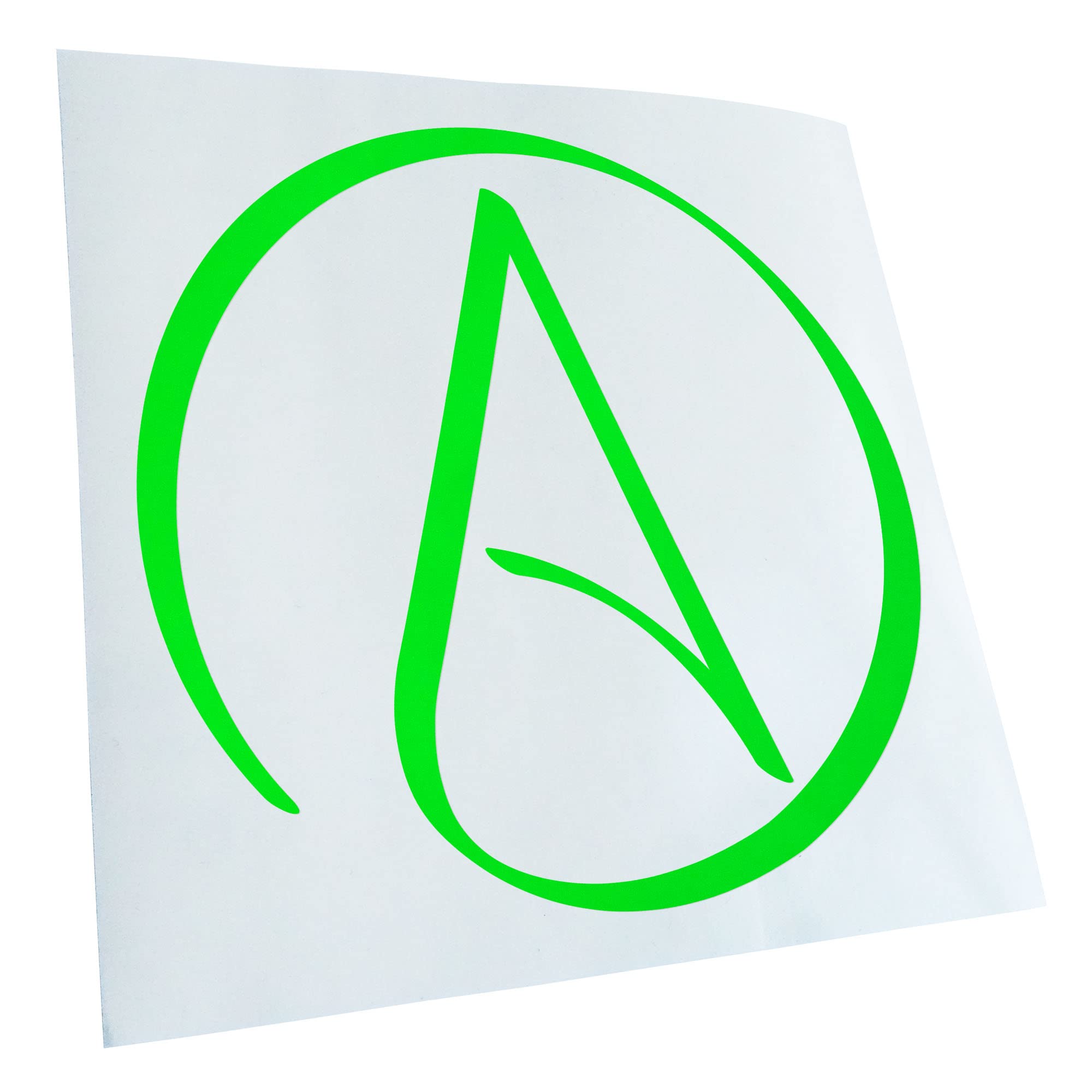 Kiwistar - Car Sticker - Neon Green - 24 x 24 cm Atheism - Atheist - Rear Window Car Sticker Weatherproof for Car Truck Moped Truck - Sticker Exterior Self-Adhesive Tuning Accessories for Window