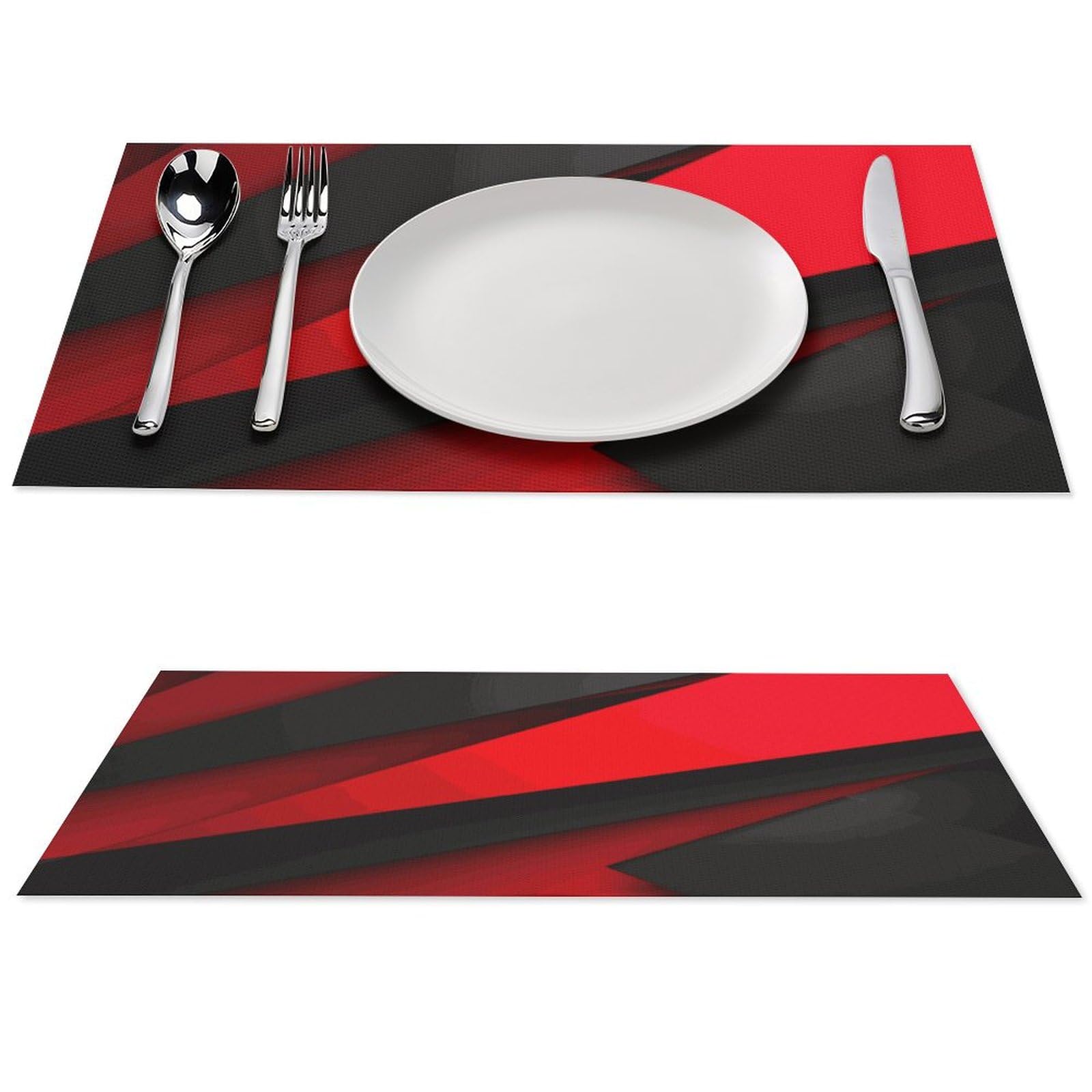 Sets de table antidérapants PVC rouge et noir pour protéger vos meubles de la chaleur
