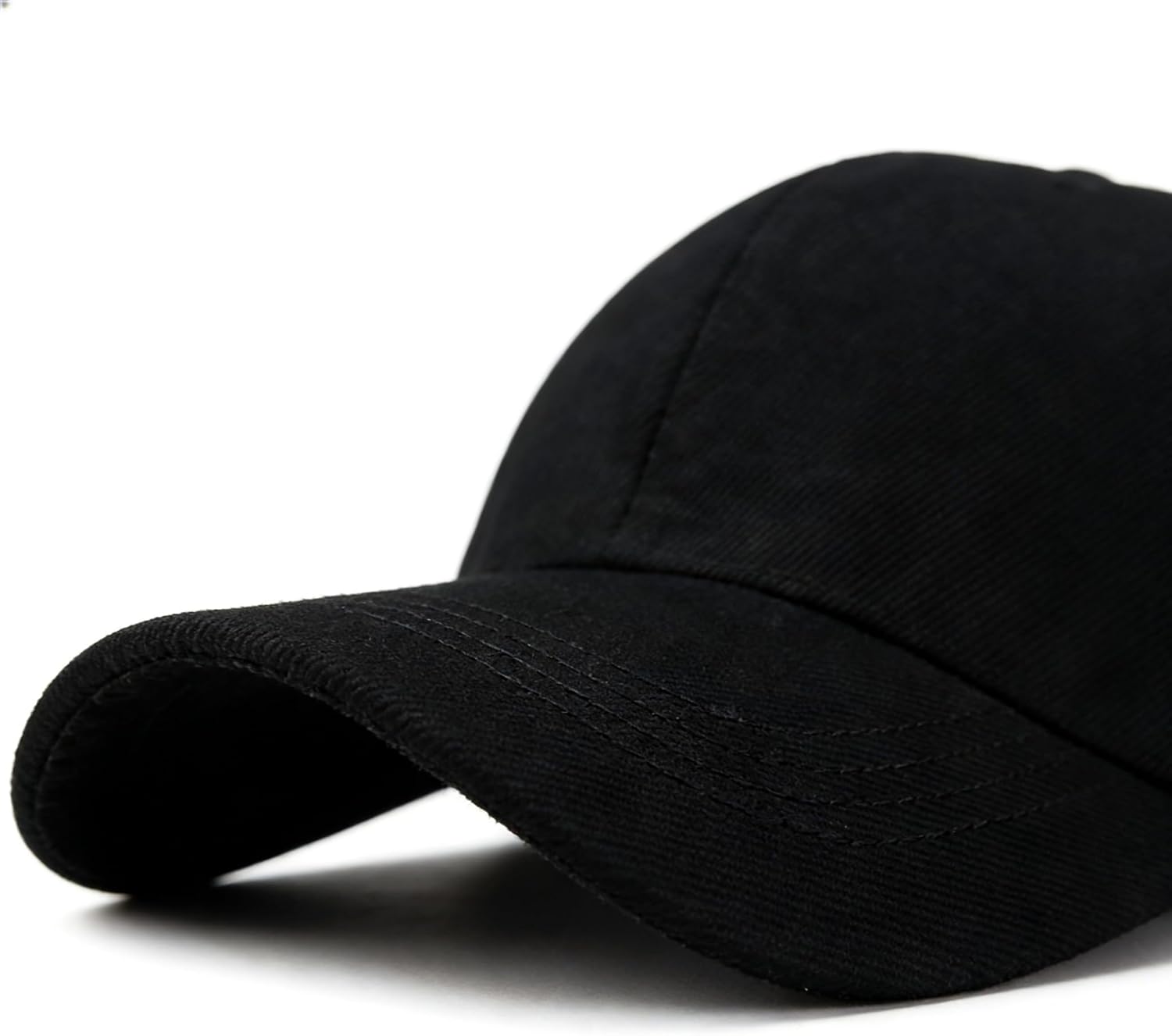 Classic Black Baseball Cap - Adjustable Plain Dad Hat for Casual Wear